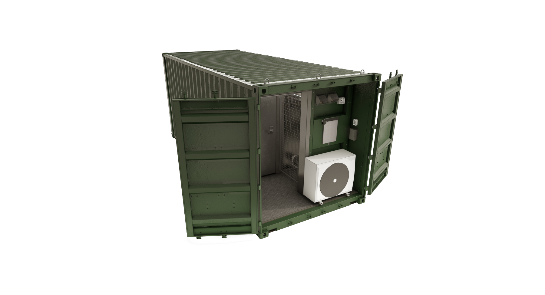 Front view of a portable mobile command center