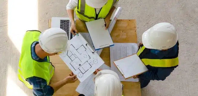 Construction surveillance technicians building a SCIF