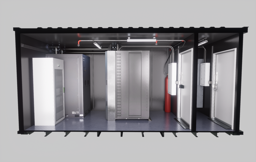 Interior of one of our Trident series secure data centers.