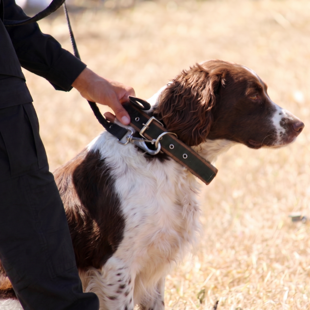 A security dog patrolling as part of our k9 security services