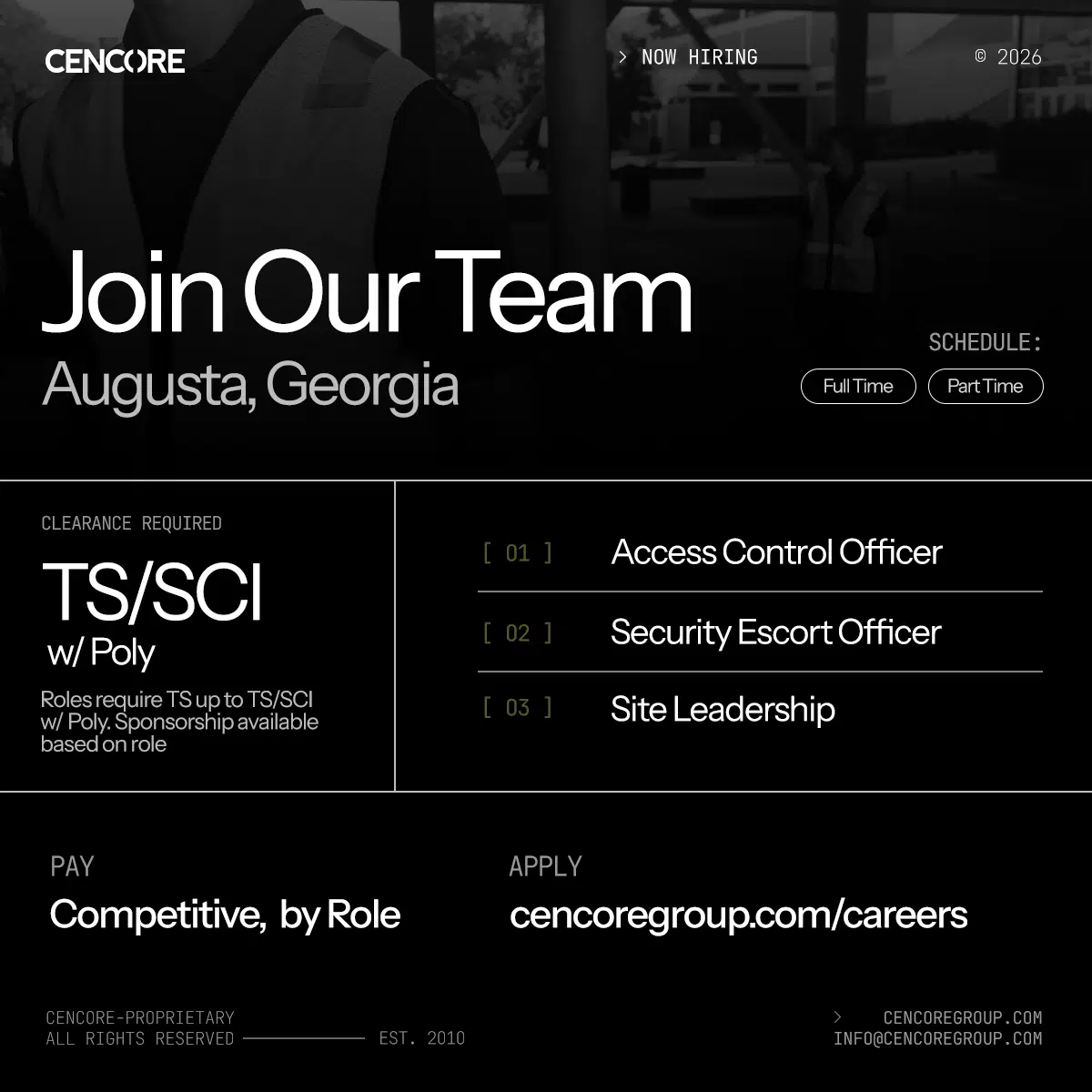 Cleared Security Jobs in Augusta, GA: Opportunities for CSTs, Security Escorts, and Access Control Personnel 