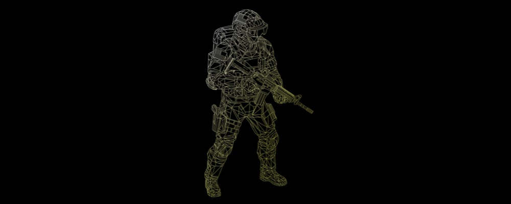 A warfighter representing American defense.